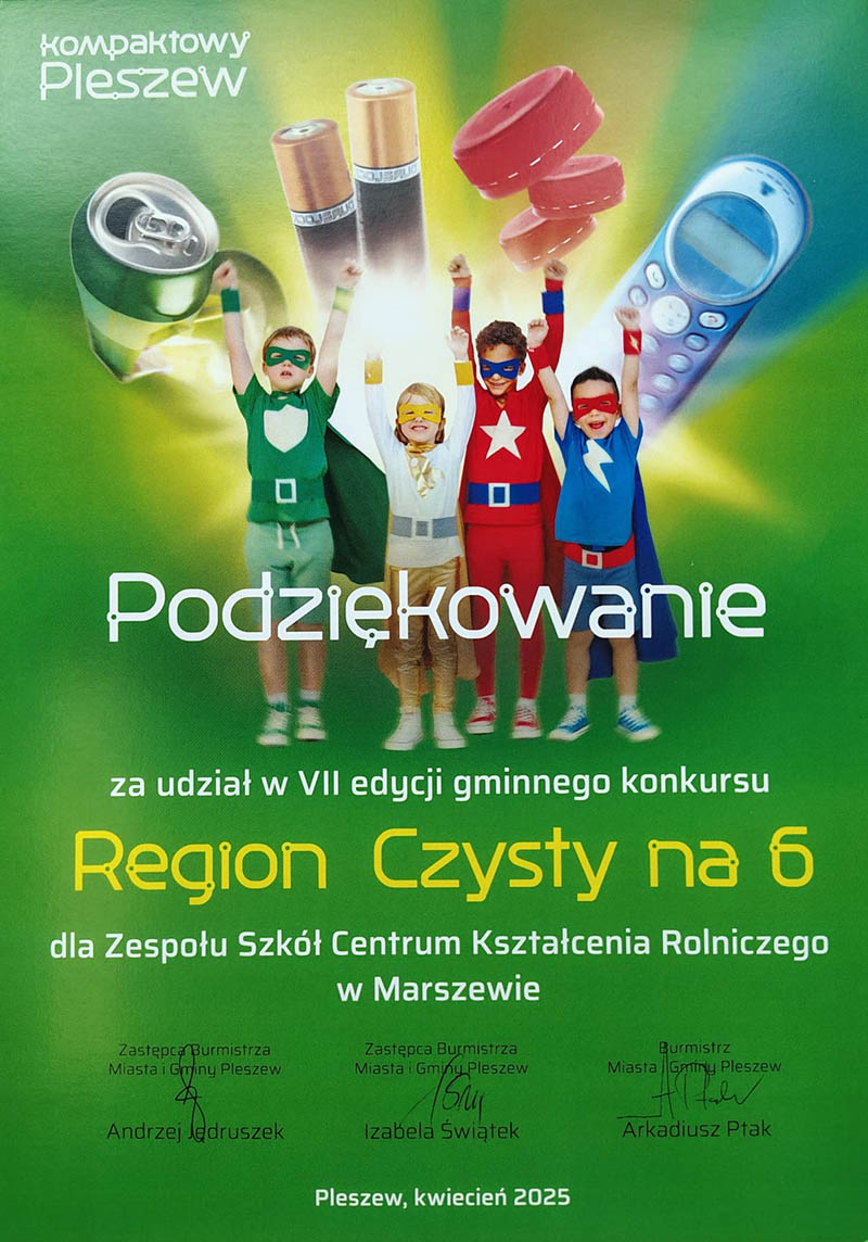 Nasza szkoła uczestniczyła w VII edycji gminnego konkursu Region Czysty na 6 